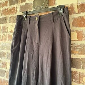 Wild Fable Gray Pleated A-Line Midi Trousers